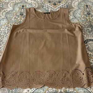 Chic Tan Sleeveless Cut Out Tank Top